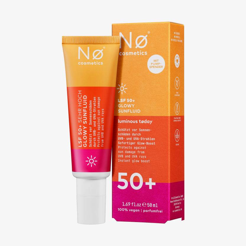 Nø Cosmetics luminous tøday LSF 50+ Glowy Sunfluid (50ml) Räumungsverkauf