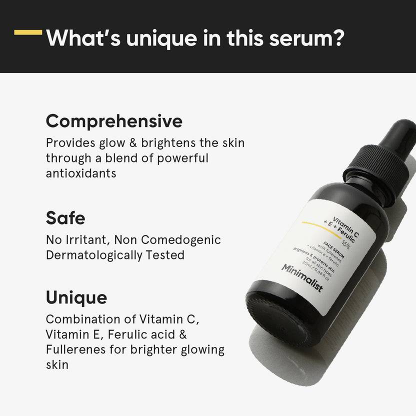 Minimalist Vitamin C + E + Ferulic 16% Face Serum (20ml) Nur noch ein Tag übrig