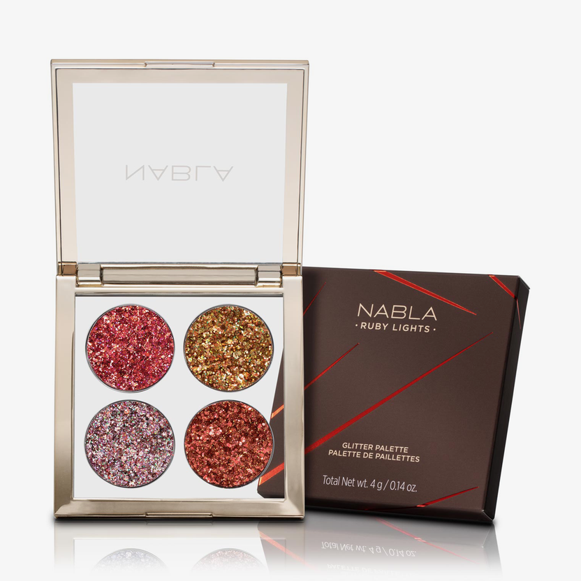 NABLA Cosmetics Ruby Lights Glitter Palette (4g) Räumungsverkauf