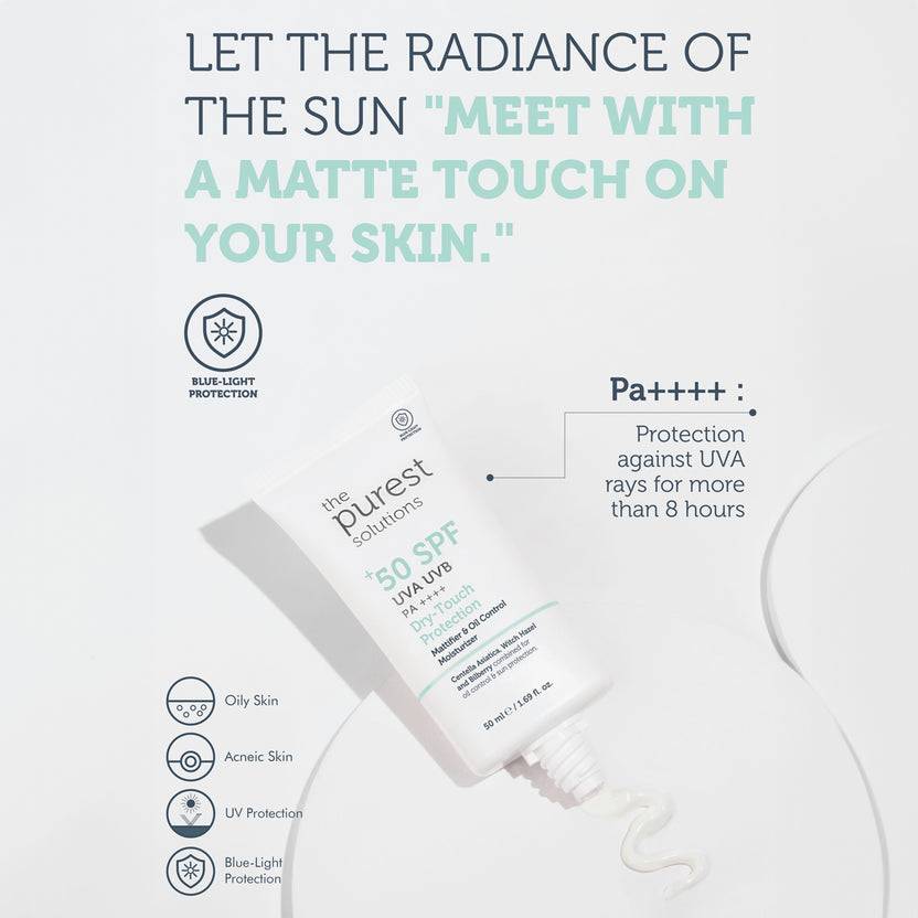 The Purest Solutions 50+ SPF UVA/UVB Dry-Touch Protection Mattifier & Oil Control Moisturizer Sunscreen (50ml) Große Rabatte
