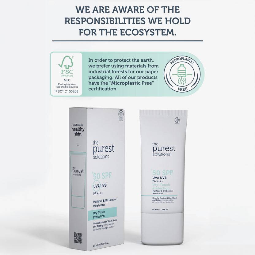The Purest Solutions 50+ SPF UVA/UVB Dry-Touch Protection Mattifier & Oil Control Moisturizer Sunscreen (50ml) Große Rabatte
