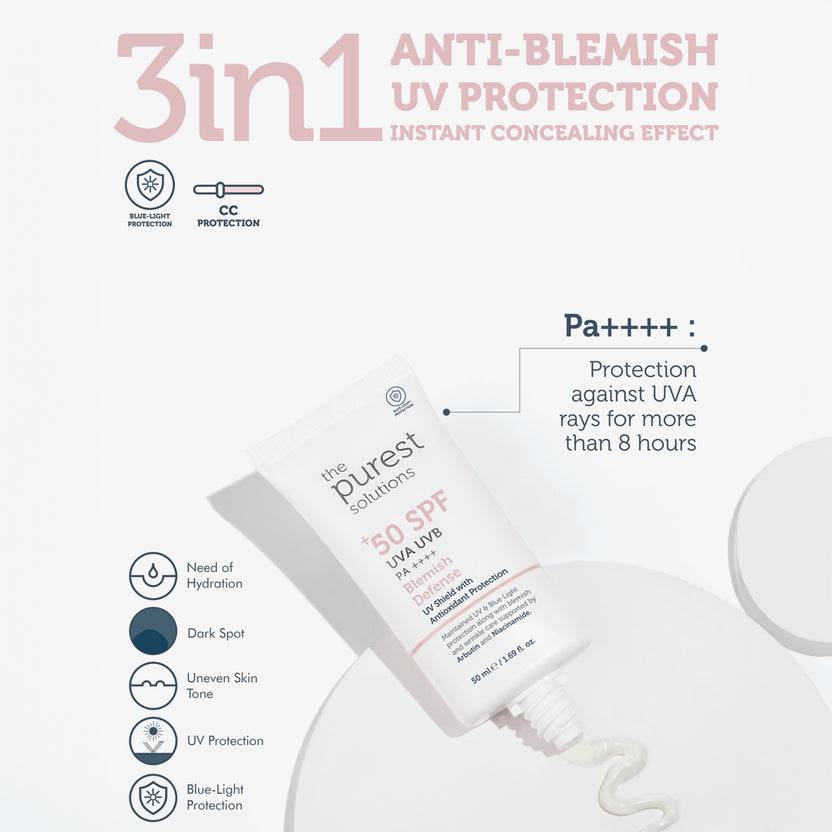 The Purest Solutions 50+ SPF UVA/UVB Blemish Defense Tinted Antioxidant Protection Suncreen (50ml) Neuheiten