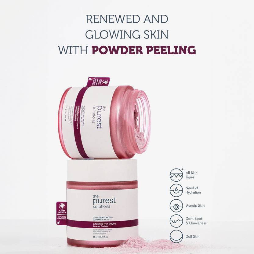 The Purest Solutions 0,6% Azelaic Acid + 0,6% Malic Acid Exfoliating Fruit Enzyme Powder Peeling (55g) Online Outlet