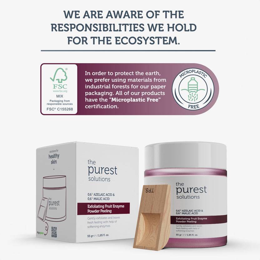 The Purest Solutions 0,6% Azelaic Acid + 0,6% Malic Acid Exfoliating Fruit Enzyme Powder Peeling (55g) Online Outlet