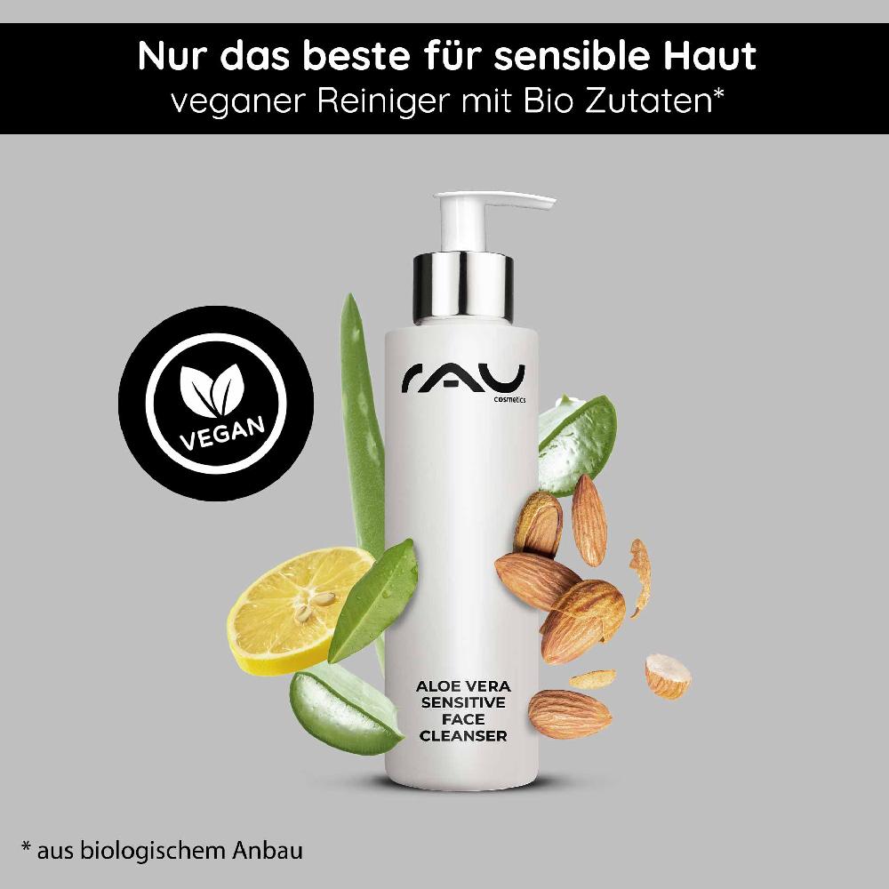 Rau Cosmetics Aloe Vera Sensitive Face Cleanser 200 ml Reiniger Tiefpreis