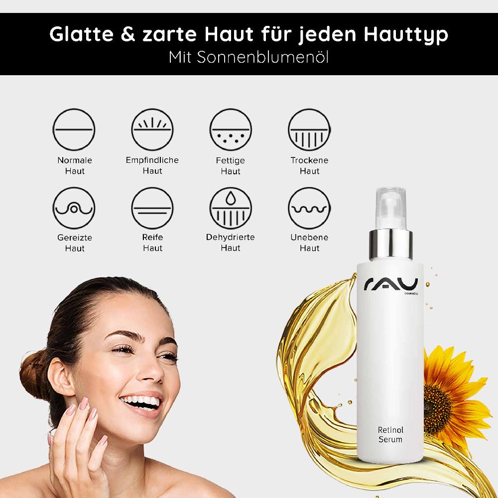 Rau Cosmetics Retinol Serum 100 ml - Vitamin A Serum für trockene und reife Haut Neueste Stile