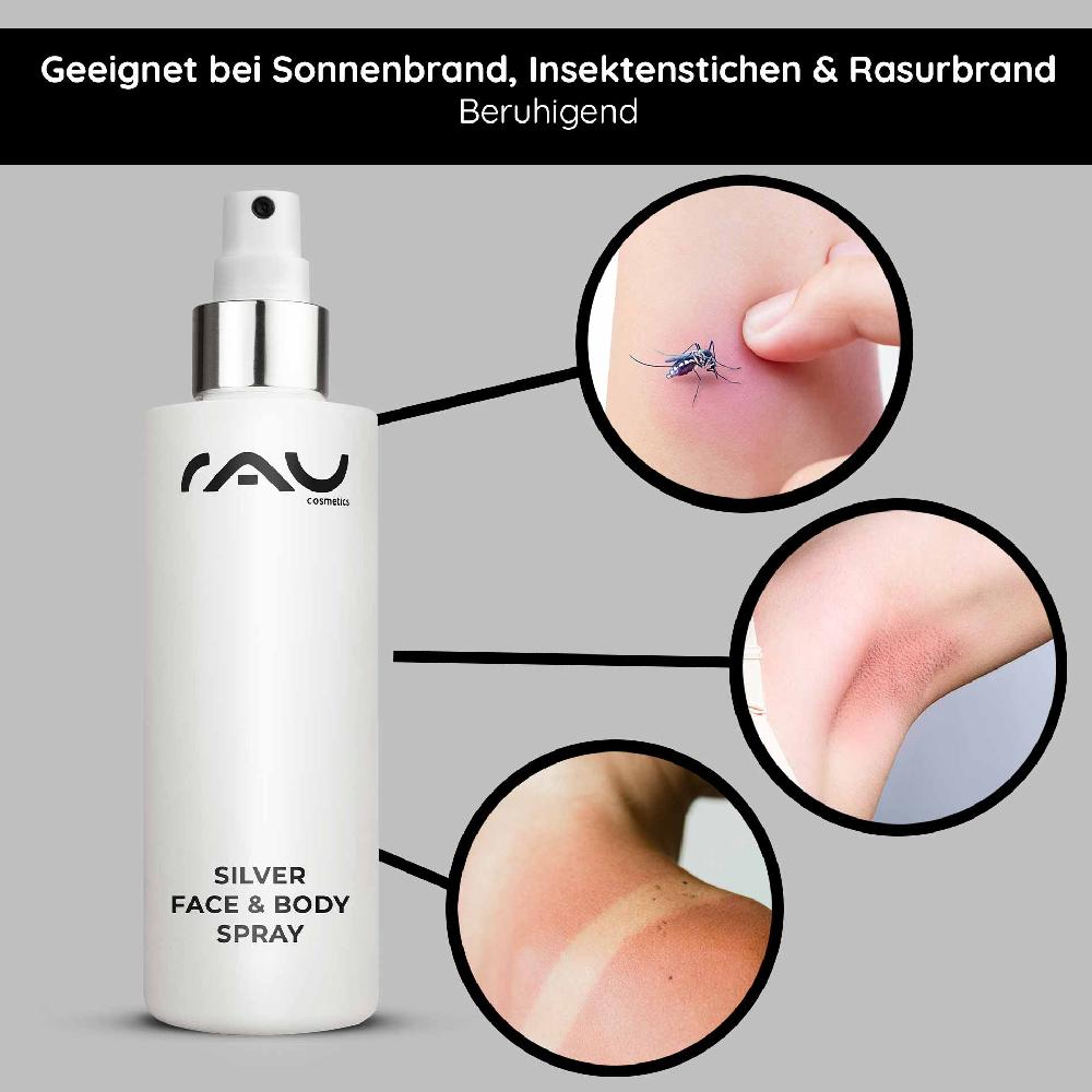 Rau Cosmetics Silver Face & Body Spray 200 ml mit Panthenol & Microsilber Bis zu 50% Rabatt