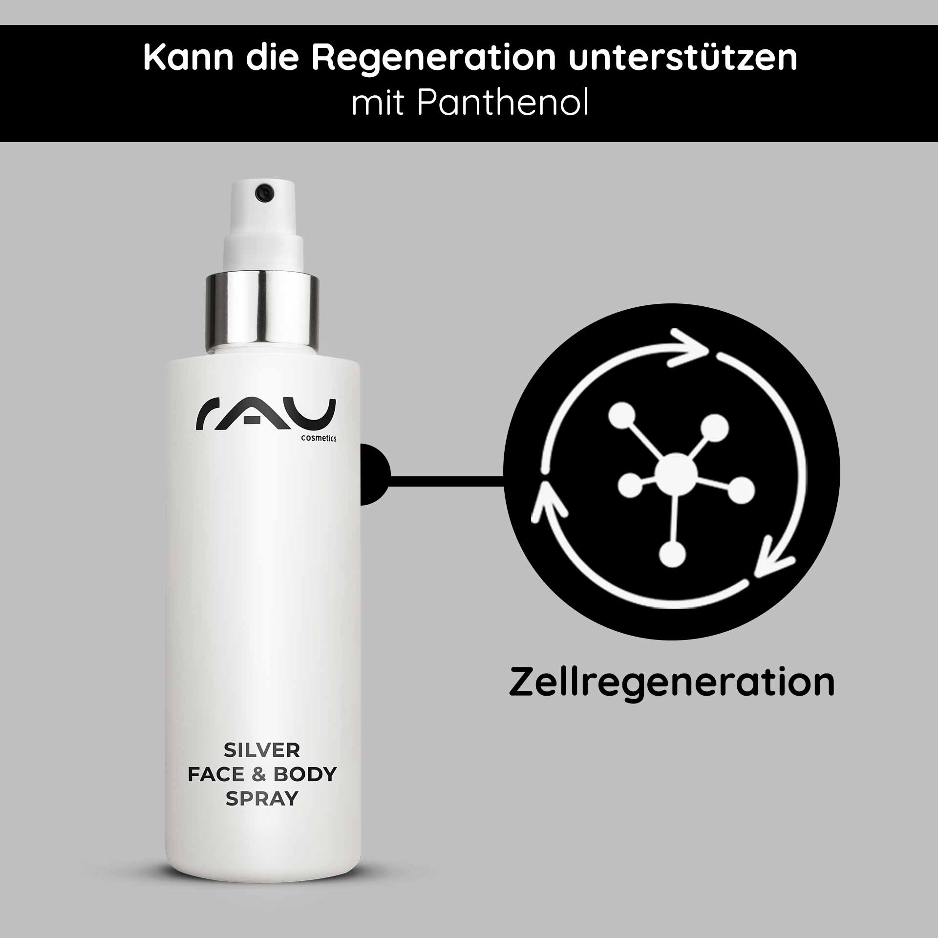 Rau Cosmetics Silver Face & Body Spray 200 ml mit Panthenol & Microsilber Bis zu 50% Rabatt