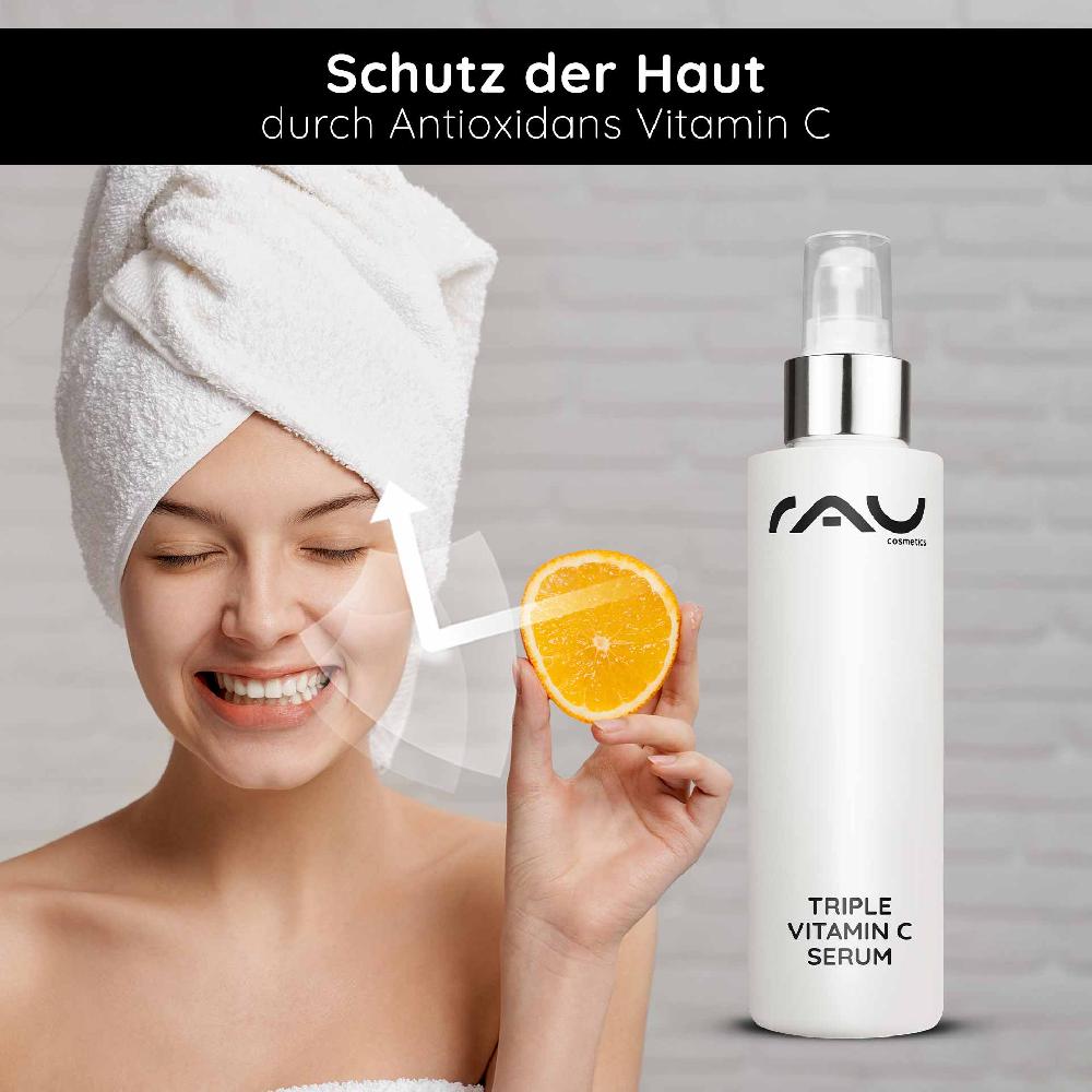 Rau Cosmetics Triple Vitamin C Serum 100 ml mit 11 % Vitamin C Säuren Bis zu 65% Rabatt