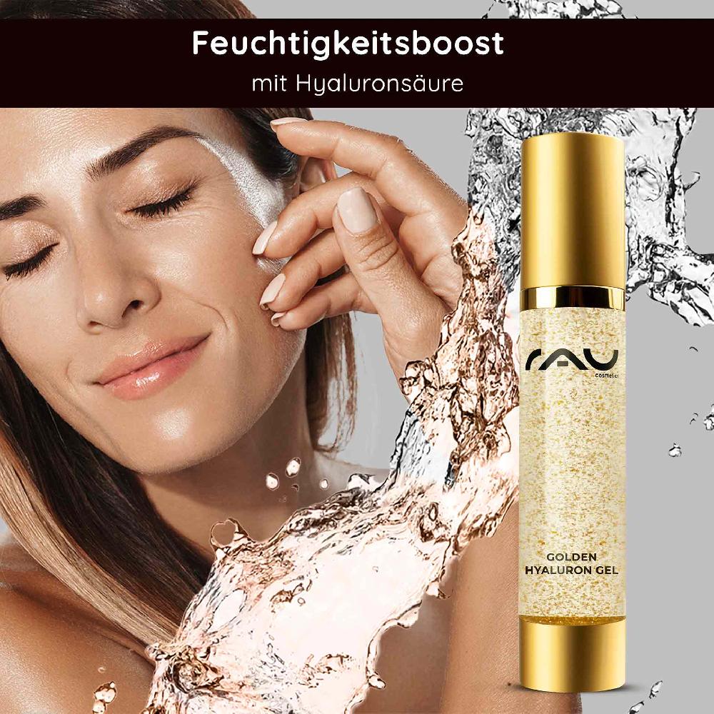 Rau Cosmetics Golden Hyaluron Gel 50 ml Anti-Aging-Gel mit 23kt Gold Fabrikverkauf