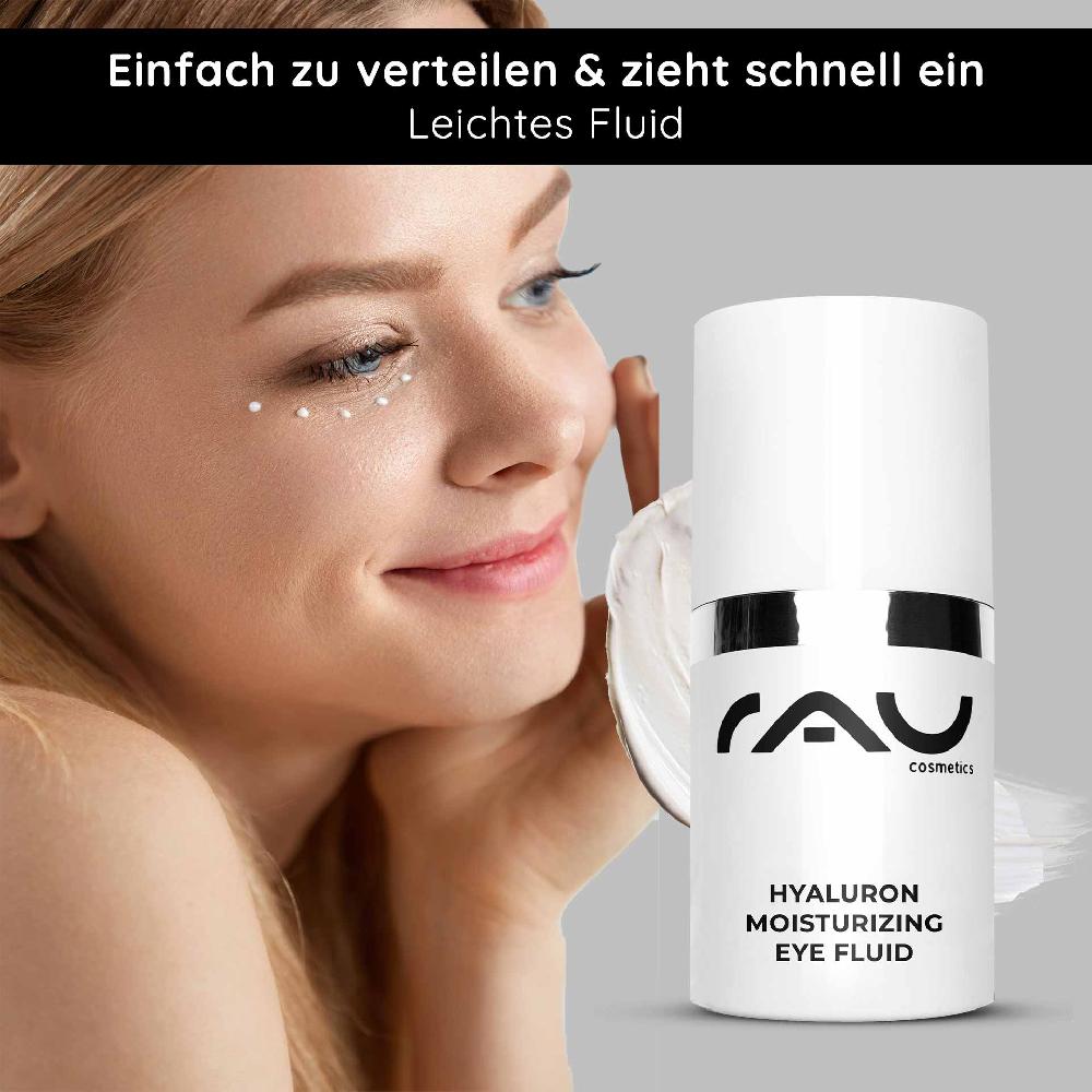 Rau Cosmetics Hyaluron Moisturizing Eye Fluid 15 ml Feuchtigkeitsgel ideal bei trockener Haut Fabrik Onlineshop
