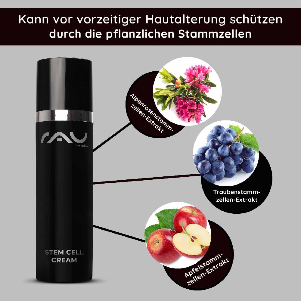 Rau Cosmetics Stem Cell Cream 50 ml Stammzellen Anti Aging Creme für trockene reife Haut Black Friday