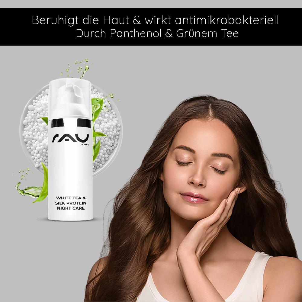 Rau Cosmetics White Tea & Silk Protein Night Care 50 ml Nachtcreme Heißer Verkauf