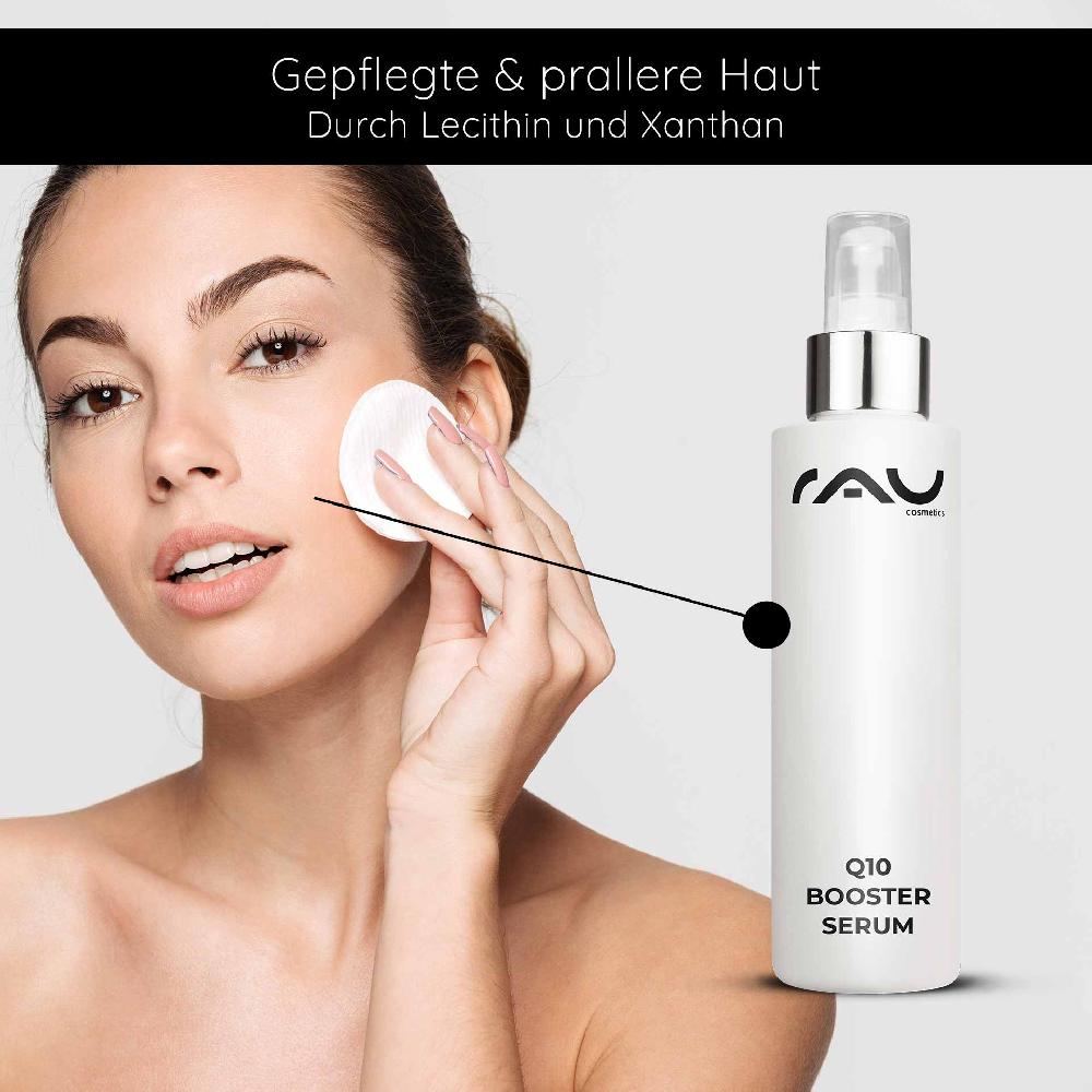 Rau Cosmetics Q10 Booster Serum 100 ml - mit Hyaluron Q10 & Lecithin Kostenlose Rückgabe