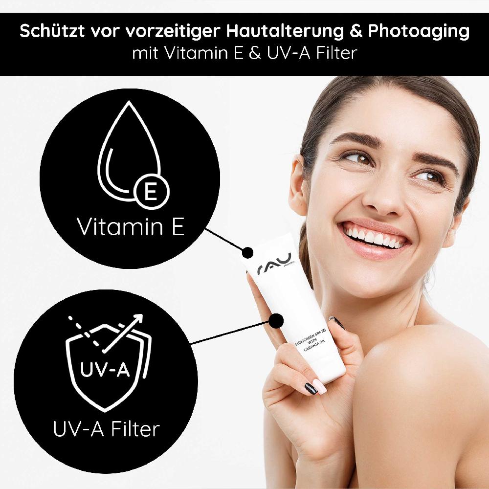 Rau Cosmetics Sunscreen SPF 50 with Bio-Karanja Öl 75 ml - Sonnenschutz Letzte 2 Tage