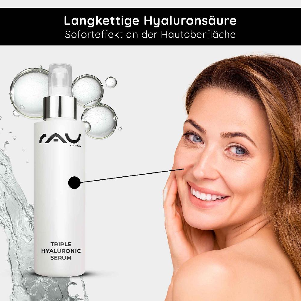 Rau Cosmetics Triple Hyaluronic Serum 100 ml mit Panthenol & Hyaluron Letzter Tag