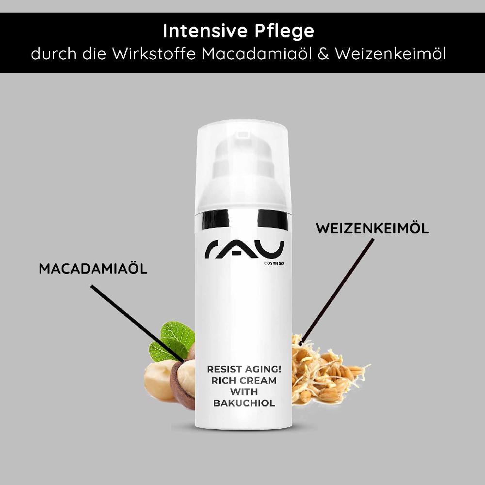 Rau Cosmetics Resist aging Rich Cream with Bakuchiol 50 ml Nachtcreme Super Rabatt