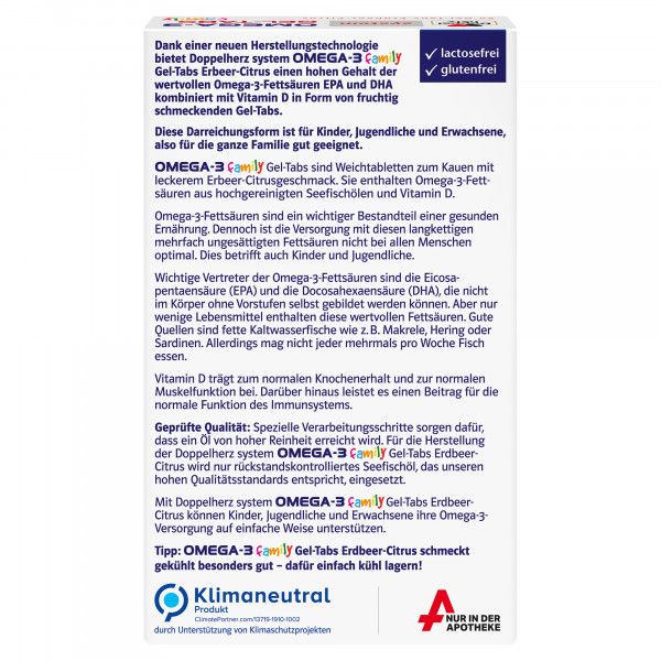 bodyguardapotheke DOPPELHERZ Omega-3 Gel-Tabs family Erdb.Cit.system Clearance-Verkauf