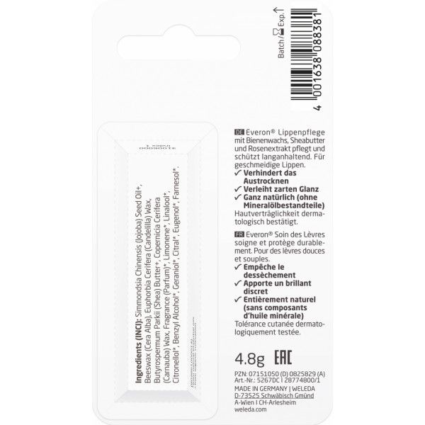 bodyguardapotheke Weleda Everon Lippenpflege - pflegt & schützt trockene Lippen Exklusive Angebote