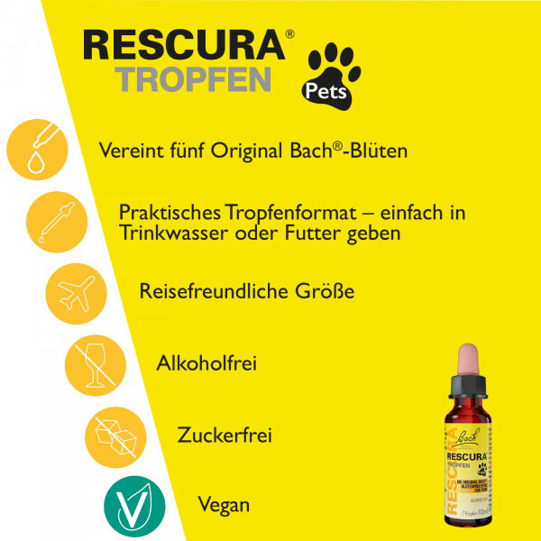bodyguardapotheke Bach RESCURA® Pets Tropfen 10ml Sonderangebot der Fabrik
