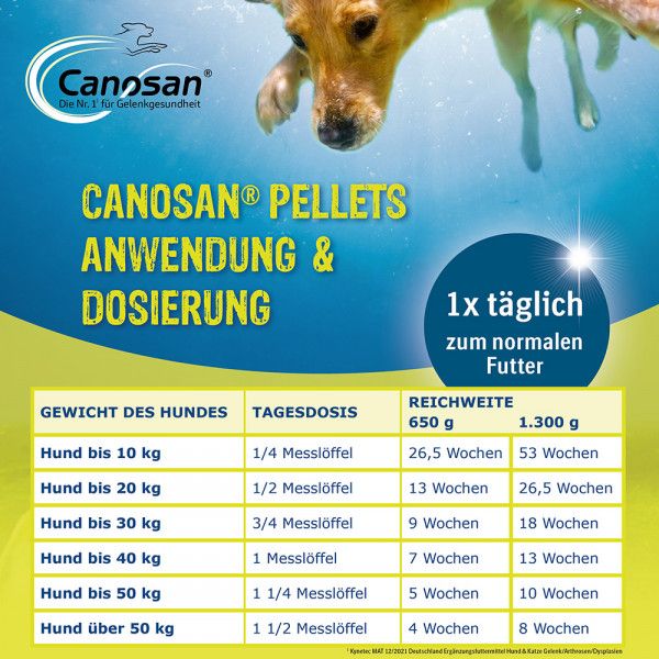 bodyguardapotheke CANOSAN Pellets bei Gelenkproblemen Hund mit Grünlippmuschel Extrakt Gonex Fabrikverkauf
