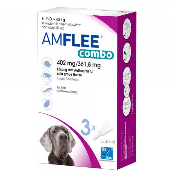bodyguardapotheke AMFLEE combo 402/361 8mg Lsg.z.Auf.f.Hunde üb.40kg Kostenloser Versand