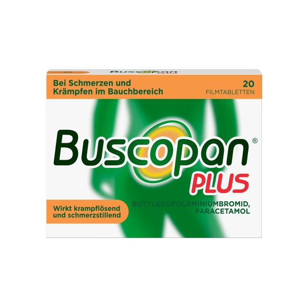 bodyguardapotheke BUSCOPAN plus Filmtabletten mit Paracetamol bei stärkeren Schmerzen und Krämpfen im Bauchbereich Cyber Monday