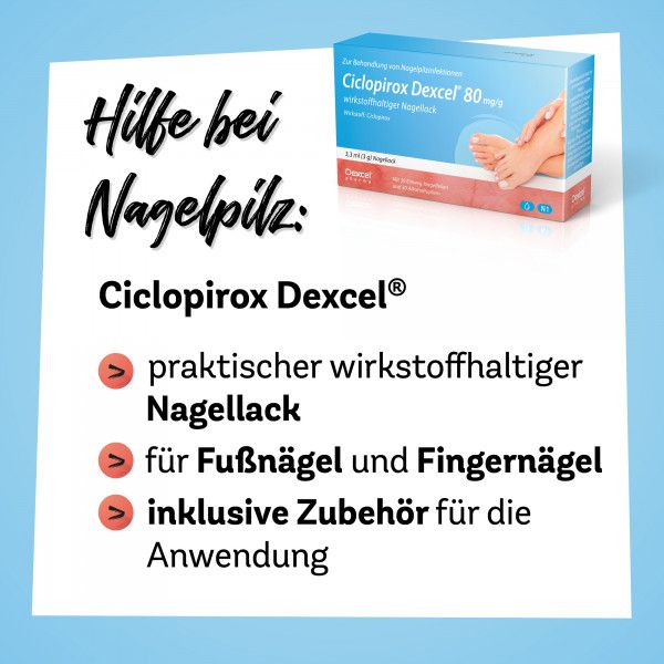 bodyguardapotheke CICLOPIROX Dexcel gegen Nagelpilz 80 mg/g wirkstoffhaltiger Nagellack Muttertagsangebot