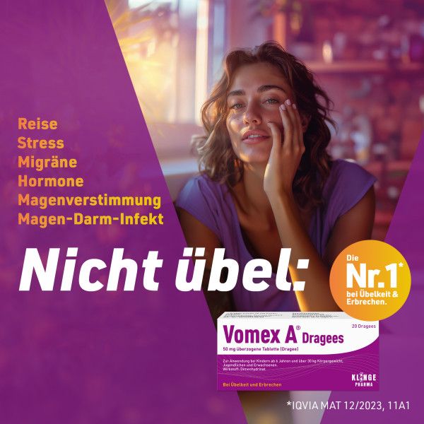 bodyguardapotheke VOMEX A Dragees 50 mg überzogene Tabletten Vatertagsangebot