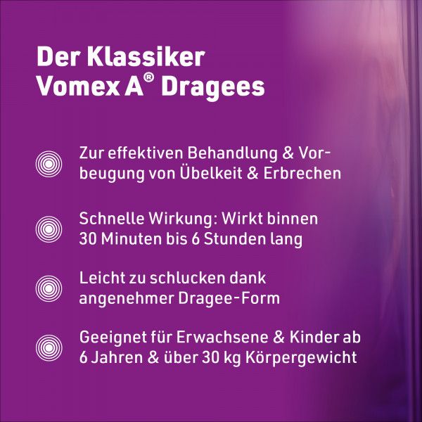 bodyguardapotheke VOMEX A Dragees 50 mg überzogene Tabletten Vatertagsangebot