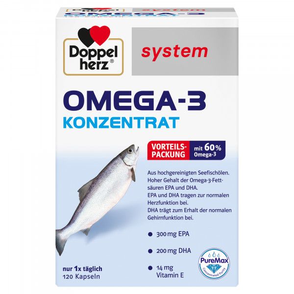 bodyguardapotheke DOPPELHERZ Omega-3 Konzentrat system Kapseln Lagerräumung