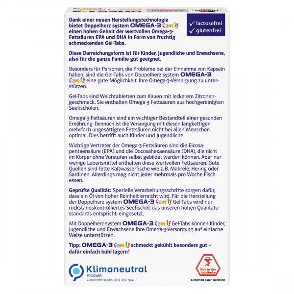 bodyguardapotheke DOPPELHERZ Omega-3 Gel-Tabs family system Letzte 3 Tage