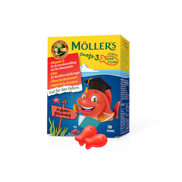 bodyguardapotheke MÖLLER'S Omega-3 Gelee Fisch Erdbeere Kautabletten Verkauf