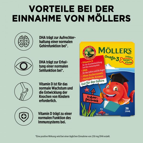bodyguardapotheke MÖLLER'S Omega-3 Gelee Fisch Erdbeere Kautabletten Verkauf
