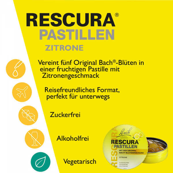 bodyguardapotheke Bach RESCURA® Pastillen Zitrone 50g Bis zu 60% Rabatt