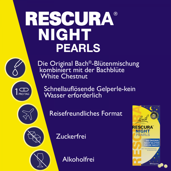 bodyguardapotheke Bach RESCURA® NIGHT Pearls 28 Gelperlen Begrenzt auf 3 Tage