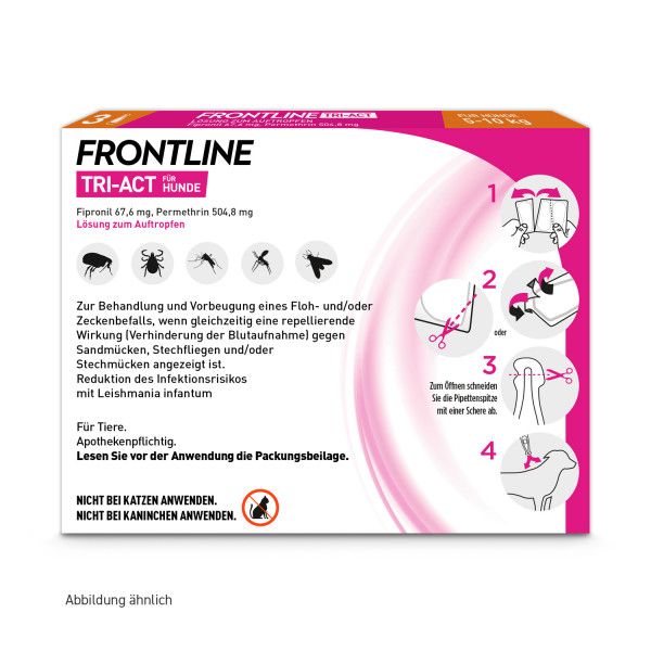 bodyguardapotheke FRONTLINE TRI-ACT gegen Zecken Flöhe und fliegende Insekten für Hunde S Begrenztes Angebot