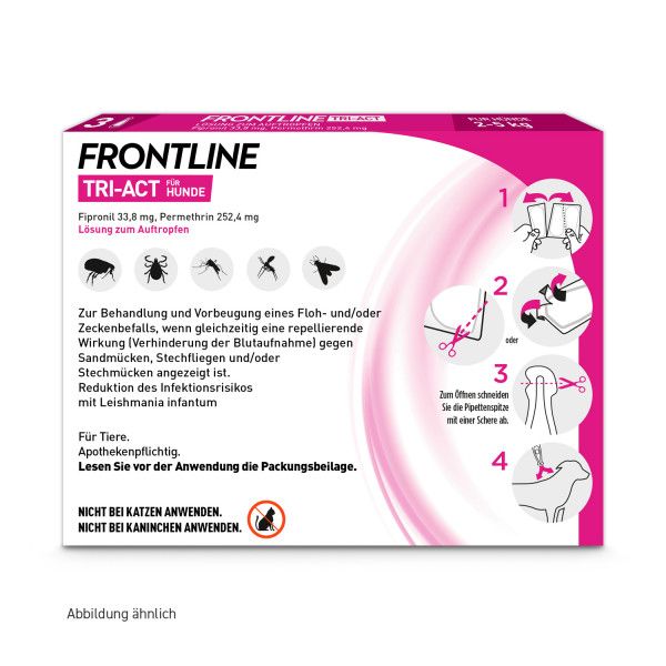 bodyguardapotheke FRONTLINE TRI-ACT gegen Zecken Flöhe und fliegende Insekten für Hunde XS Online Shopping