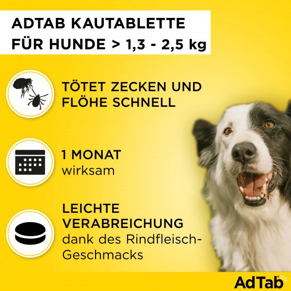 bodyguardapotheke ADTAB 56 mg Kautabletten für Hunde 1 3-2 5 kg Jubiläumsangebot