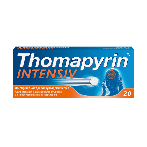 bodyguardapotheke THOMAPYRIN INTENSIV Tabletten bei Migräne & Kopfschmerzen mit ASS Paracetamol und Coffein