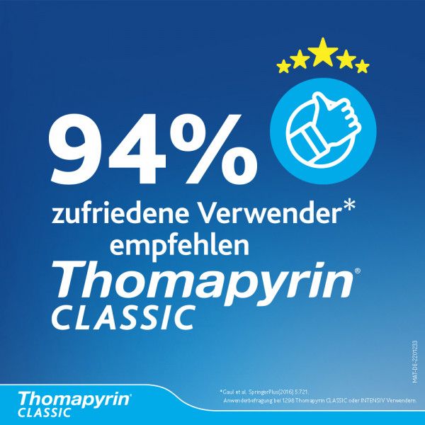 bodyguardapotheke THOMAPYRIN CLASSIC Schmerztabletten bei Kopfschmerzen mit ASS Paracetamol und Coffein Bis zu 50% Rabatt
