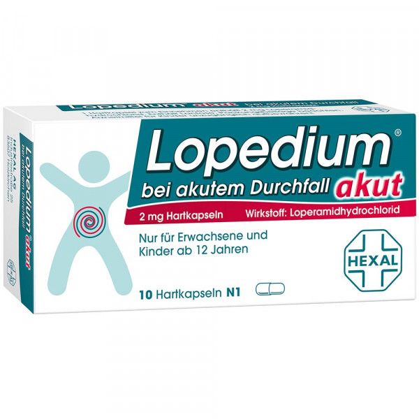 bodyguardapotheke LOPEDIUM akut bei akutem Durchfall Hartkapseln