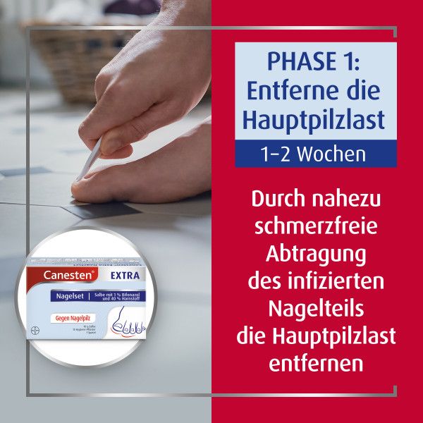 bodyguardapotheke CANESTEN Extra Nagelset Creme 10g + 15 Hygienepflaster zur Behandlung von Nagelpilz Black Friday Preise