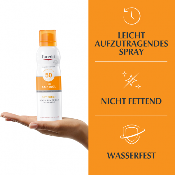 bodyguardapotheke EUCERIN Sun Oil Control Body Transp.Aerosol LSF 50 Blitzverkäufe