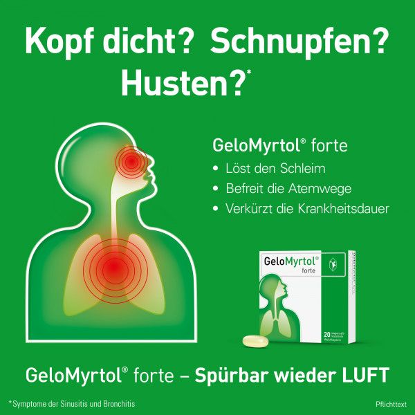 bodyguardapotheke GeloMyrtol forte bei Sinusitis und Bronchitis mit Husten & Schnupfen Fabrik Onlineshop