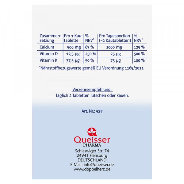 bodyguardapotheke DOPPELHERZ Calcium 1000+D3+K2 system Kautabletten Flash Sale