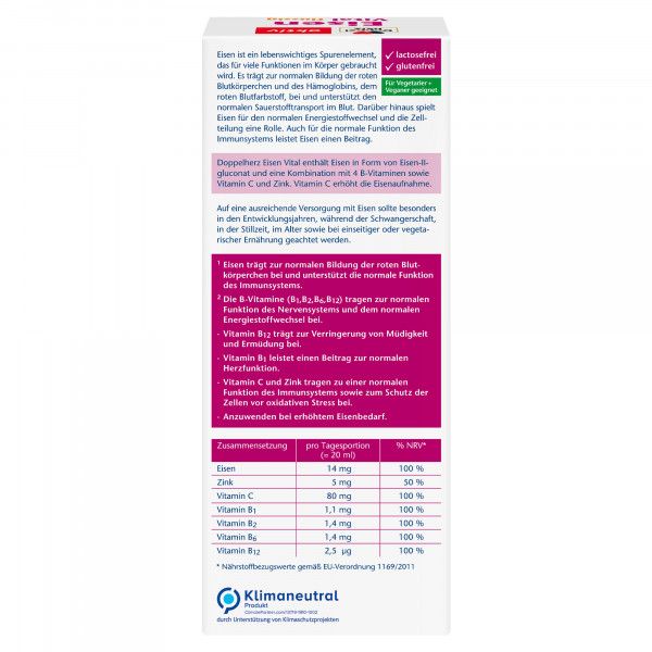 bodyguardapotheke DOPPELHERZ Eisen Vital Tonikum Blitzangebot