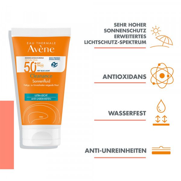 bodyguardapotheke AVENE Cleanance Sonnenfluid SPF 50+ VIP-Rabatte
