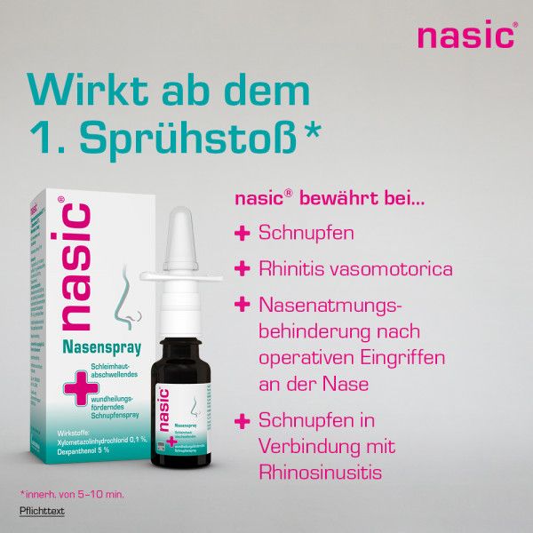 bodyguardapotheke NASIC Nasenspray abschwellendes Schnupfenspray mit Xylometazolin & Dexpanthenol Rabatte dieses Monats
