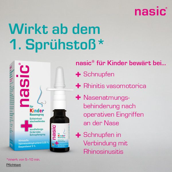 bodyguardapotheke NASIC für Kinder Nasenspray abschwellendes Schnupfenspray mit Xylometazolin & Dexpanthenol Schlussverkauf